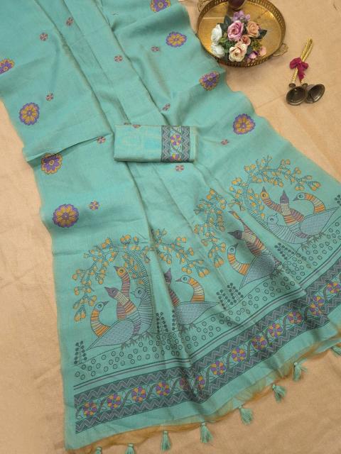 Akshara jute linen saree premium wholesale clothing